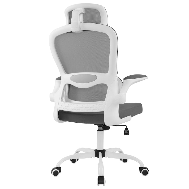 Silla de oficina ergonómica de respaldo alto con malla, soporte lumbar y reposabrazos