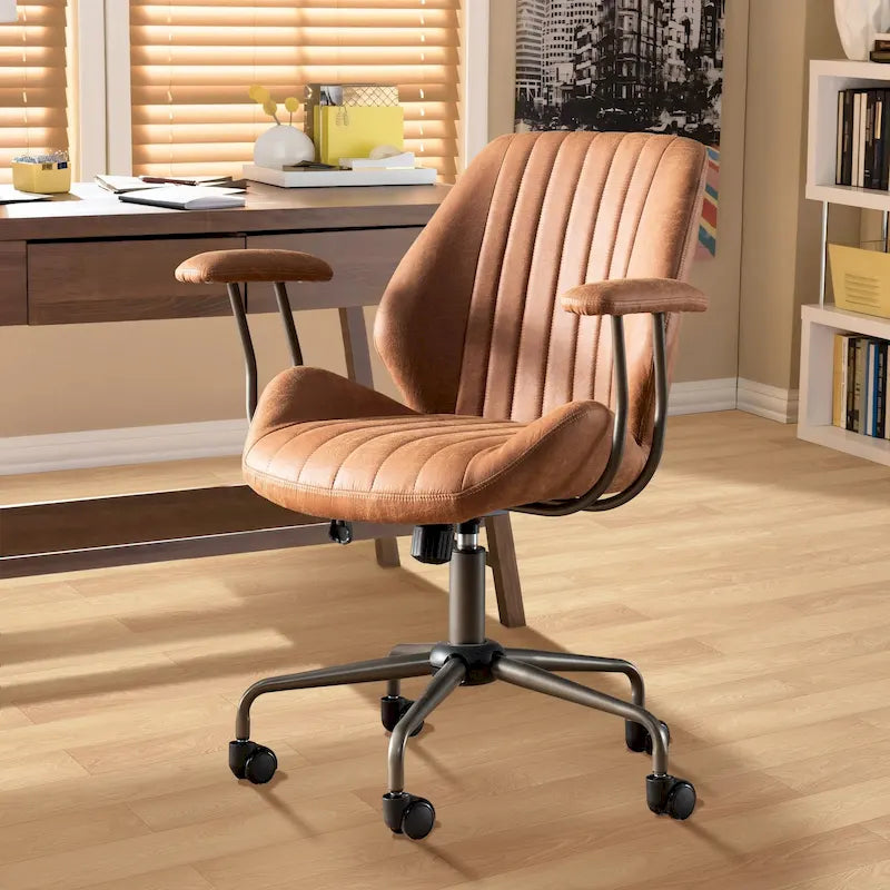 Suede Fabric Ergonomic Office Chair with Lumbar Support