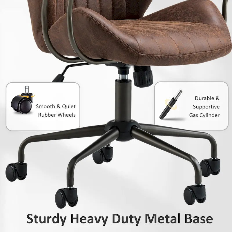 Ergonomischer Bürostuhl aus Velourslederimitat mit Lendenstütze