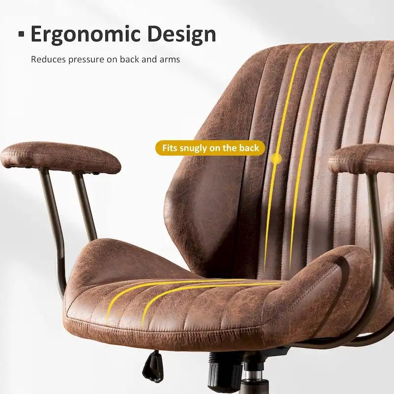 Ergonomischer Bürostuhl aus Velourslederimitat mit Lendenstütze