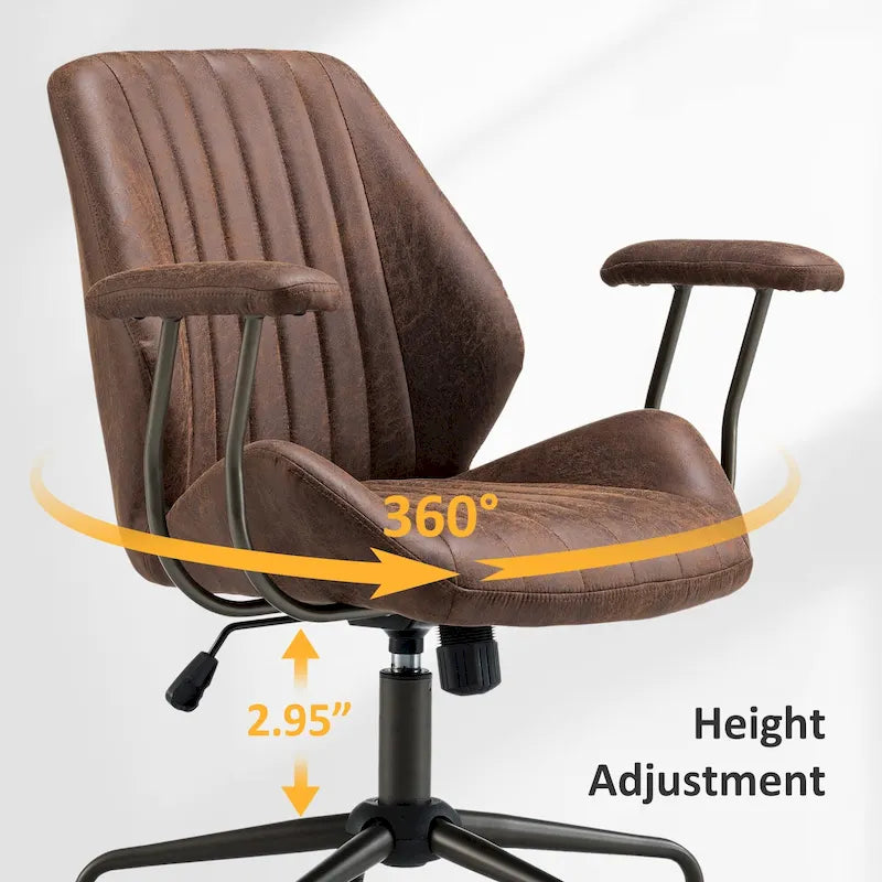 Ergonomischer Bürostuhl aus Velourslederimitat mit Lendenstütze