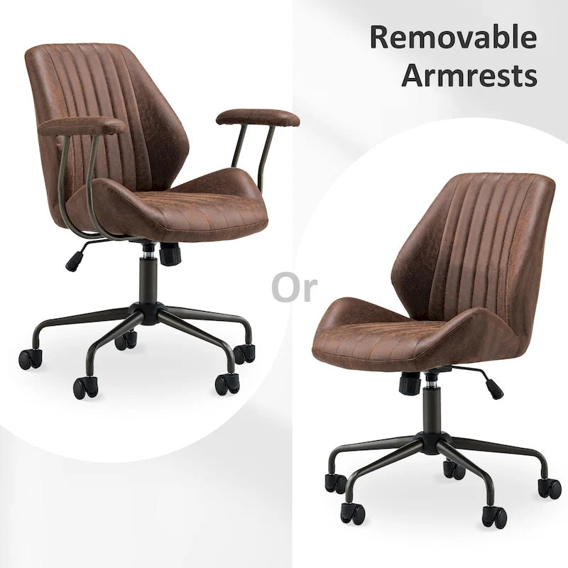 Ergonomischer Bürostuhl aus Velourslederimitat mit Lendenstütze