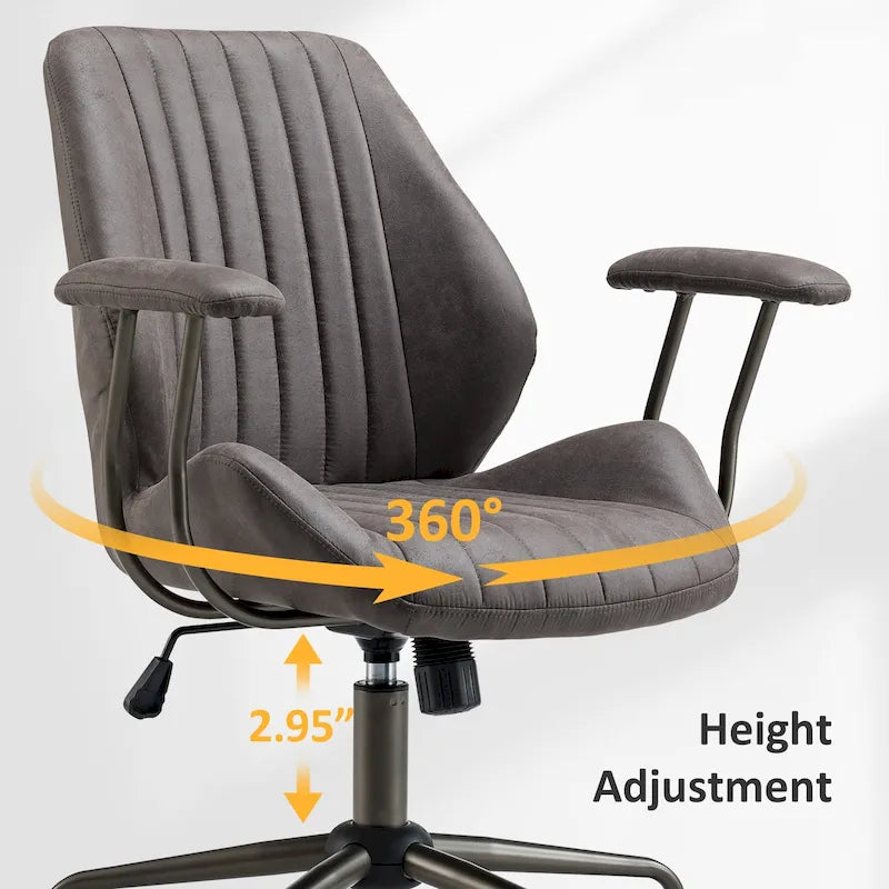 Ergonomischer Bürostuhl aus Velourslederimitat mit Lendenstütze