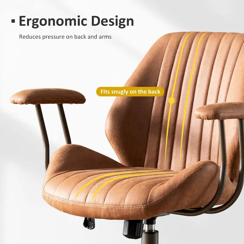 Ergonomischer Bürostuhl aus Velourslederimitat mit Lendenstütze
