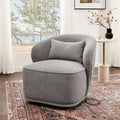33 Wide Boucle Upholstered Swivel Accent Chair