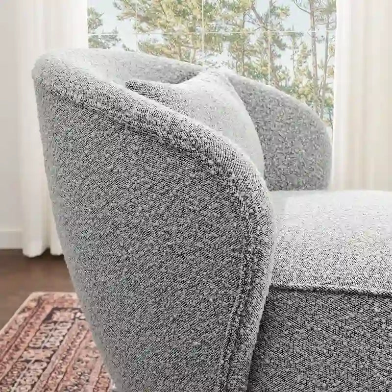 33 Wide Boucle Upholstered Swivel Accent Chair