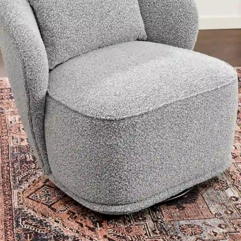 33 Wide Boucle Upholstered Swivel Accent Chair