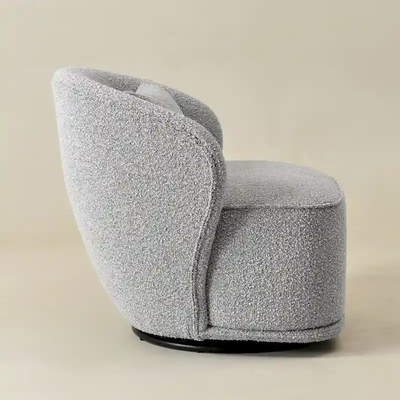33 Wide Boucle Upholstered Swivel Accent Chair