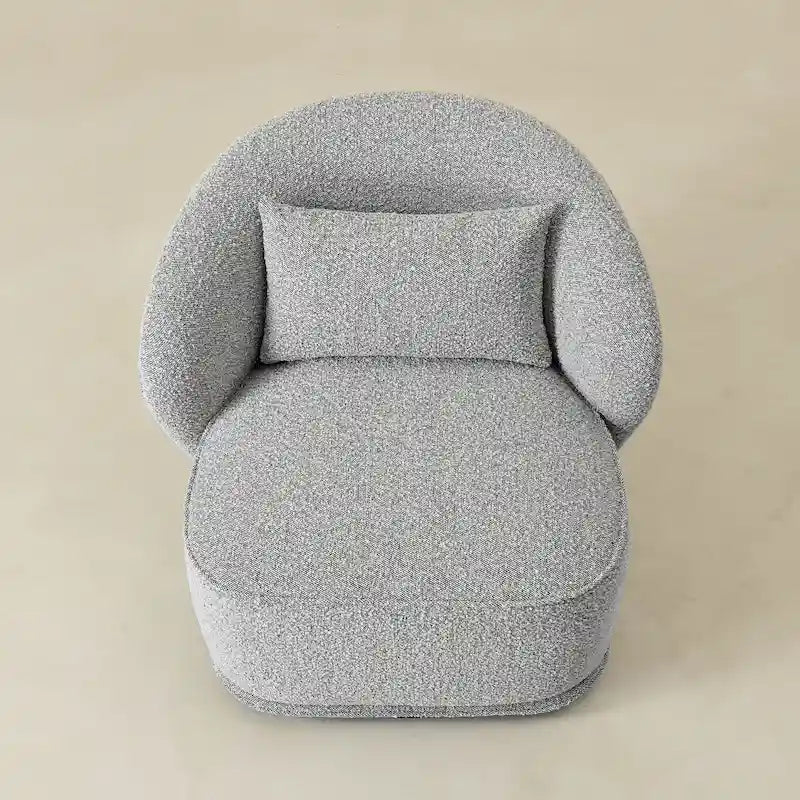 33 Wide Boucle Upholstered Swivel Accent Chair