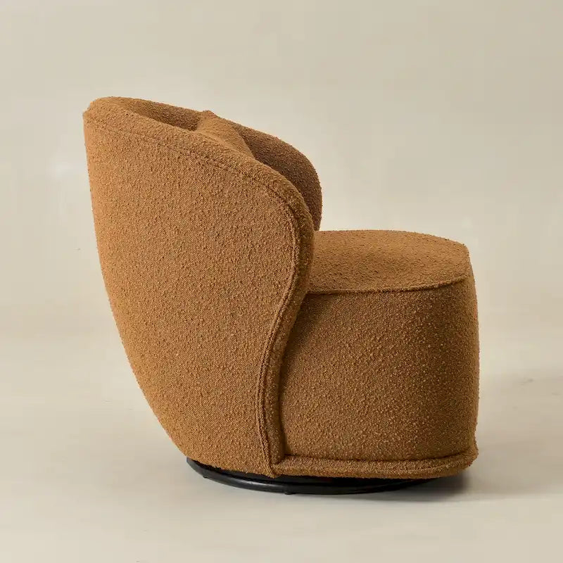 33 Wide Boucle Upholstered Swivel Accent Chair