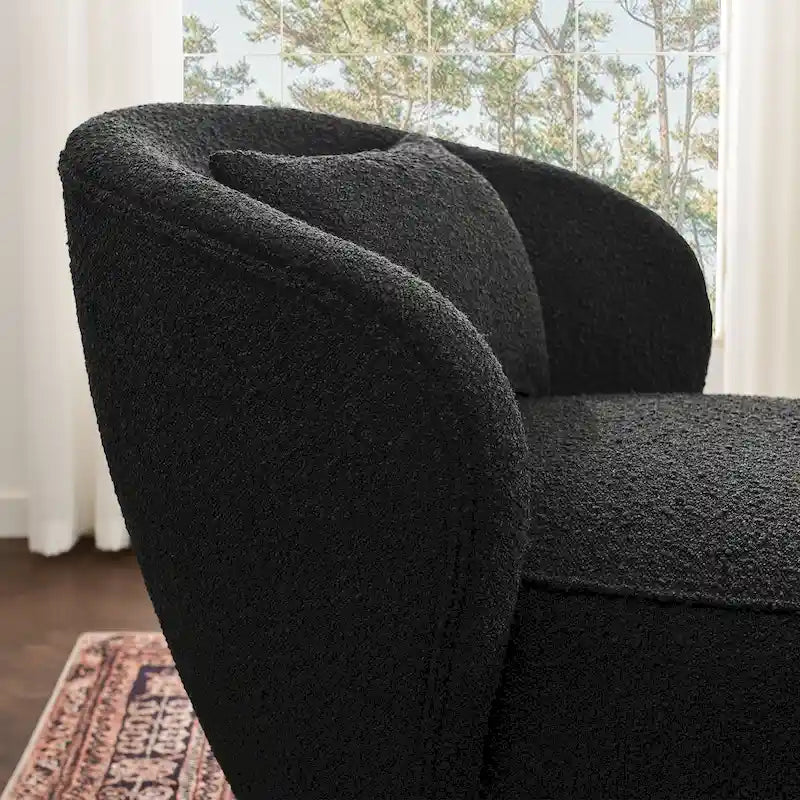 33 Wide Boucle Upholstered Swivel Accent Chair