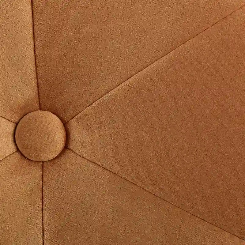 Sgabello d'accento floreale in velluto, pouf imbottito con base metallica