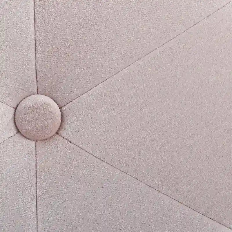 Sgabello d'accento floreale in velluto, pouf imbottito con base metallica