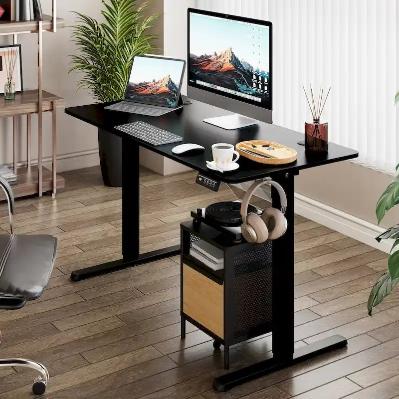 Height Adjustable Electric Standing Desk Sit Stand Computer Desk with Splice Board