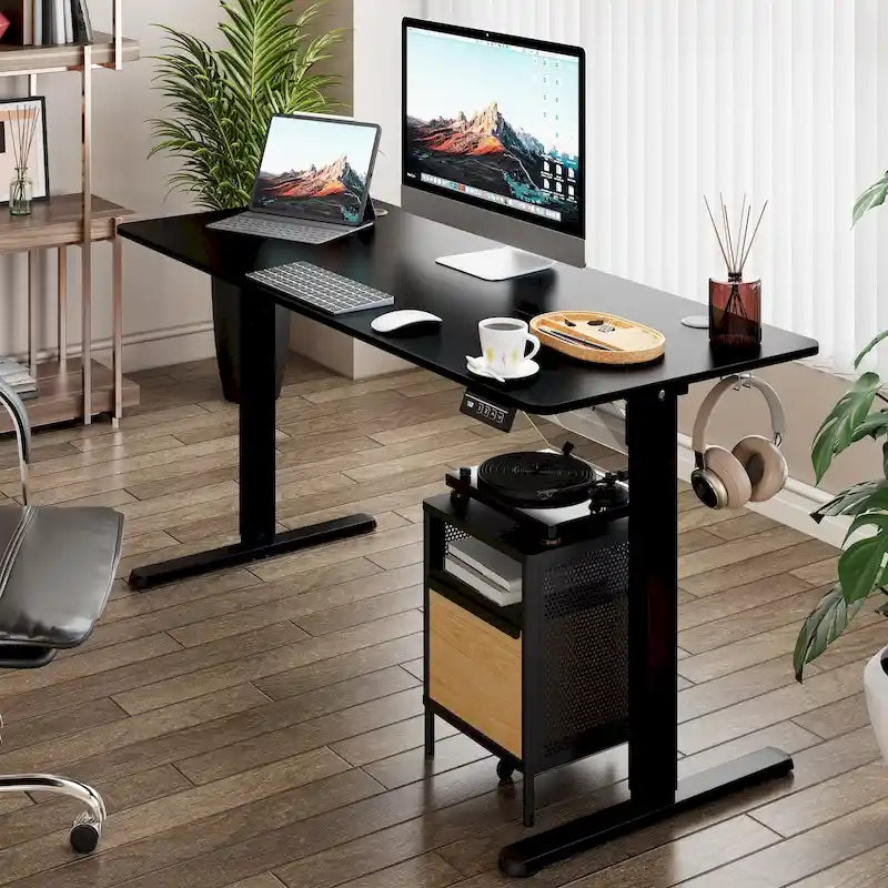 Height Adjustable Electric Standing Desk Sit Stand Computer Desk with Splice Board