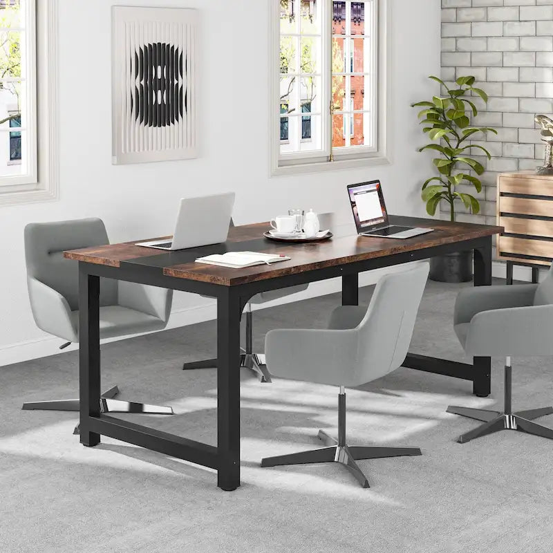 Bureau d’ordinateur moderne de 63 pouces pour bureau à domicile