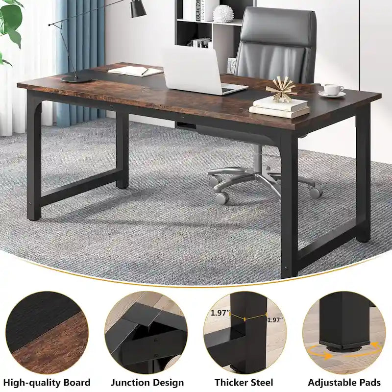 Bureau d’ordinateur moderne de 63 pouces pour bureau à domicile