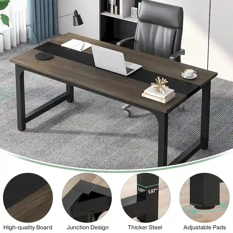 Bureau d’ordinateur moderne de 63 pouces pour bureau à domicile