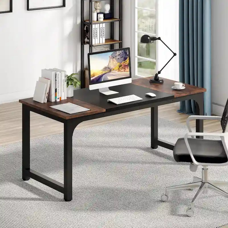 Bureau d’ordinateur moderne de 63 pouces pour bureau à domicile