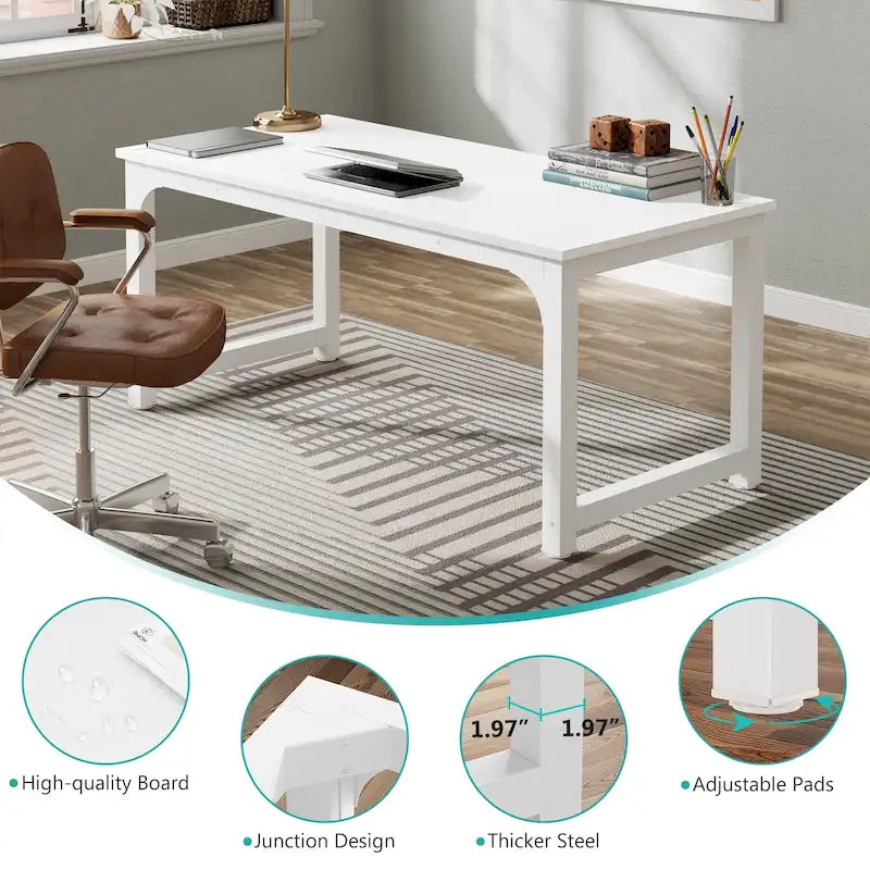 Bureau d’ordinateur moderne de 63 pouces pour bureau à domicile
