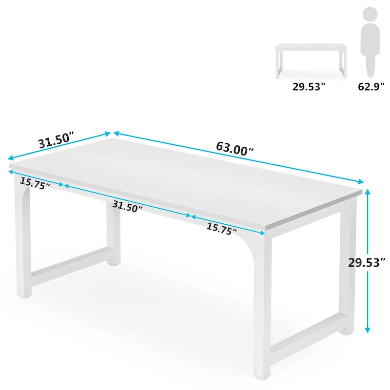 Bureau d’ordinateur moderne de 63 pouces pour bureau à domicile