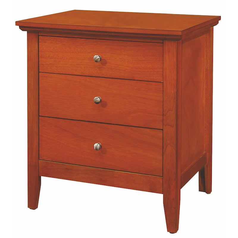 Mesita de noche moderna de 3 cajones, mesa auxiliar para dormitorio con almacenamiento, 26H x 24W x 18D in