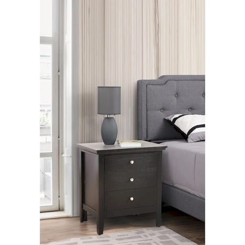 Mesita de noche moderna de 3 cajones, mesa auxiliar para dormitorio con almacenamiento, 26H x 24W x 18D in
