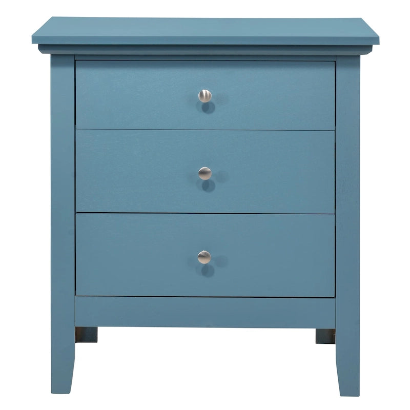 Comodino moderno con 3 cassetti, tavolino laterale per camera da letto con contenitore, 26H x 24W x 18D pollici
