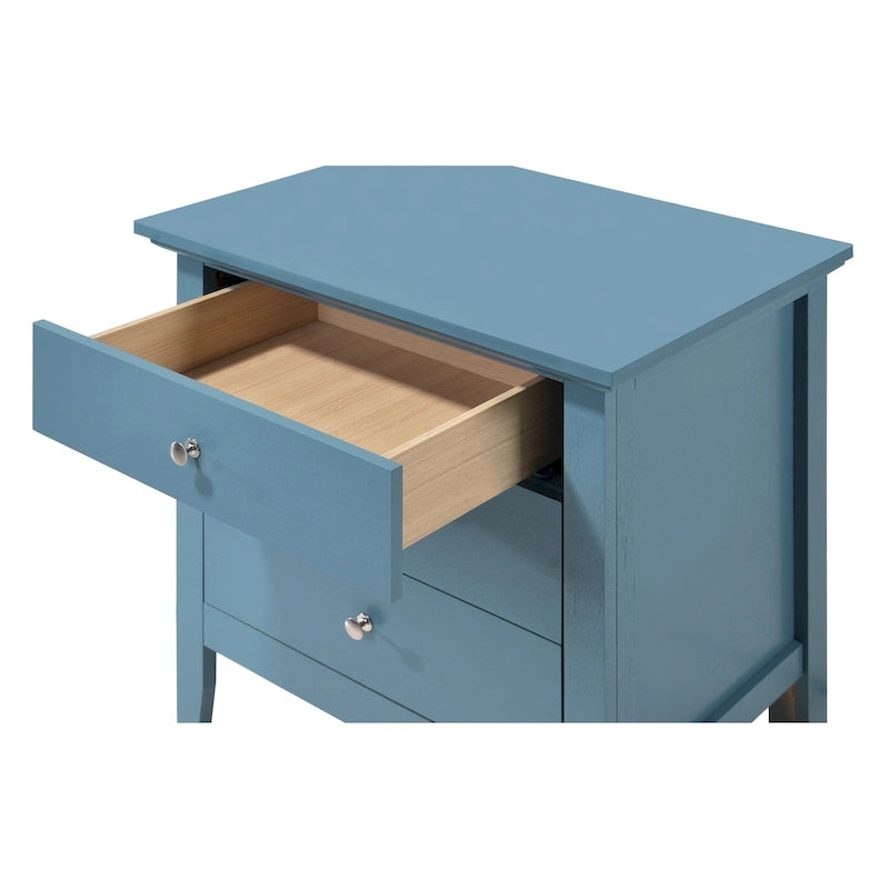 Comodino moderno con 3 cassetti, tavolino laterale per camera da letto con contenitore, 26H x 24W x 18D pollici