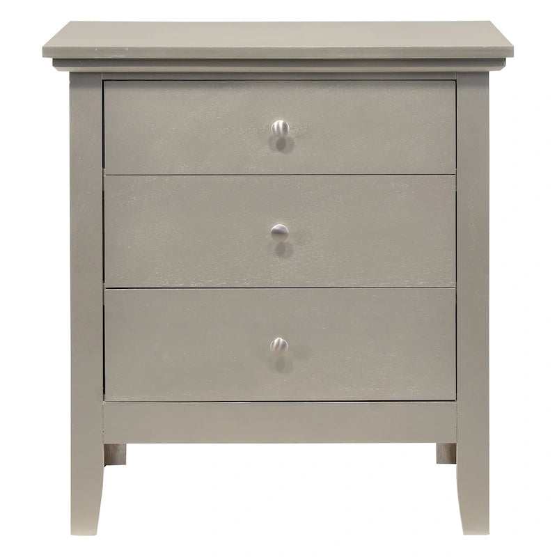 Comodino moderno con 3 cassetti, tavolino laterale per camera da letto con contenitore, 26H x 24W x 18D pollici