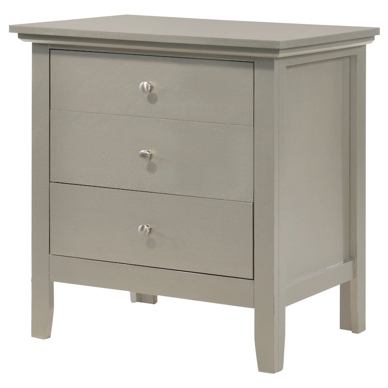 Comodino moderno con 3 cassetti, tavolino laterale per camera da letto con contenitore, 26H x 24W x 18D pollici
