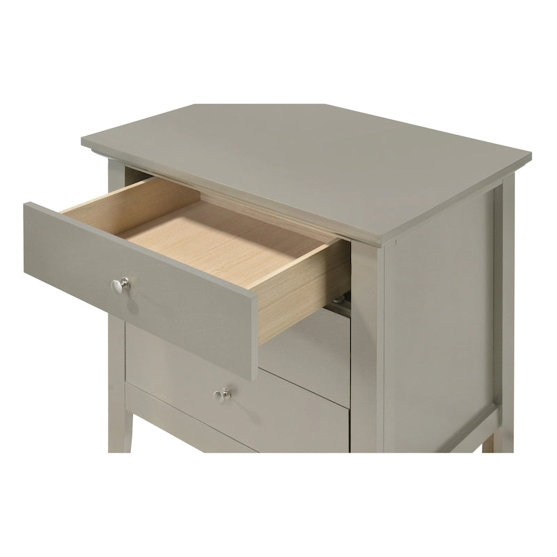 Comodino moderno con 3 cassetti, tavolino laterale per camera da letto con contenitore, 26H x 24W x 18D pollici