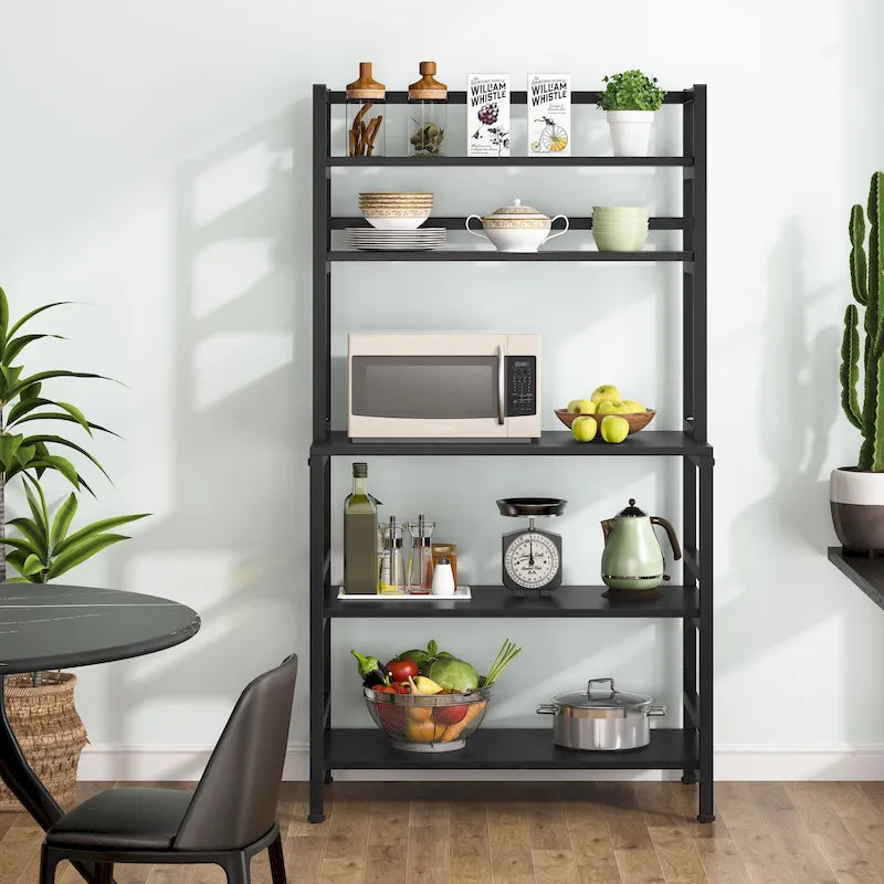 5-Tier Kitchen Bakers Rack Microwave Oven Stand Utility Storage Shelf with Hutch