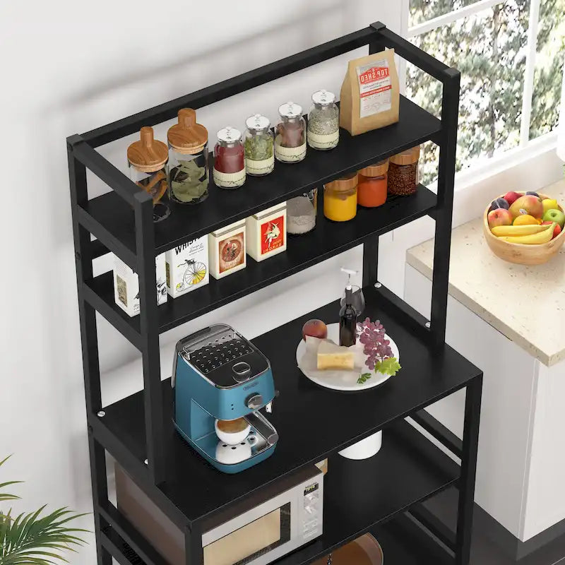 5-Tier Kitchen Bakers Rack Microwave Oven Stand Utility Storage Shelf with Hutch