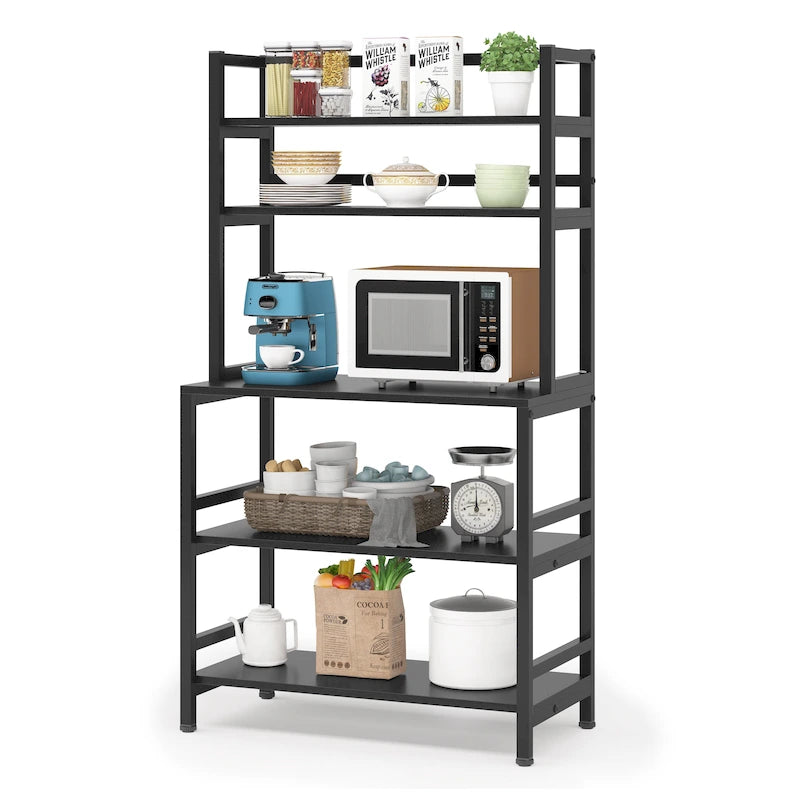5-Tier Kitchen Bakers Rack Microwave Oven Stand Utility Storage Shelf with Hutch