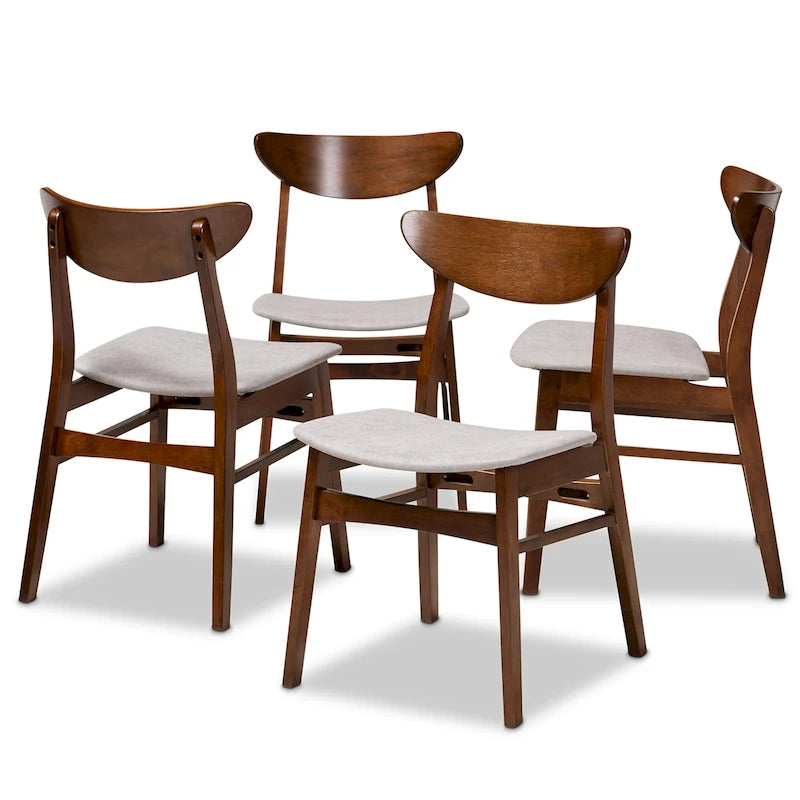 4-teiliges Esszimmerstuhl-Set im modernen Mid-Century-Stil
