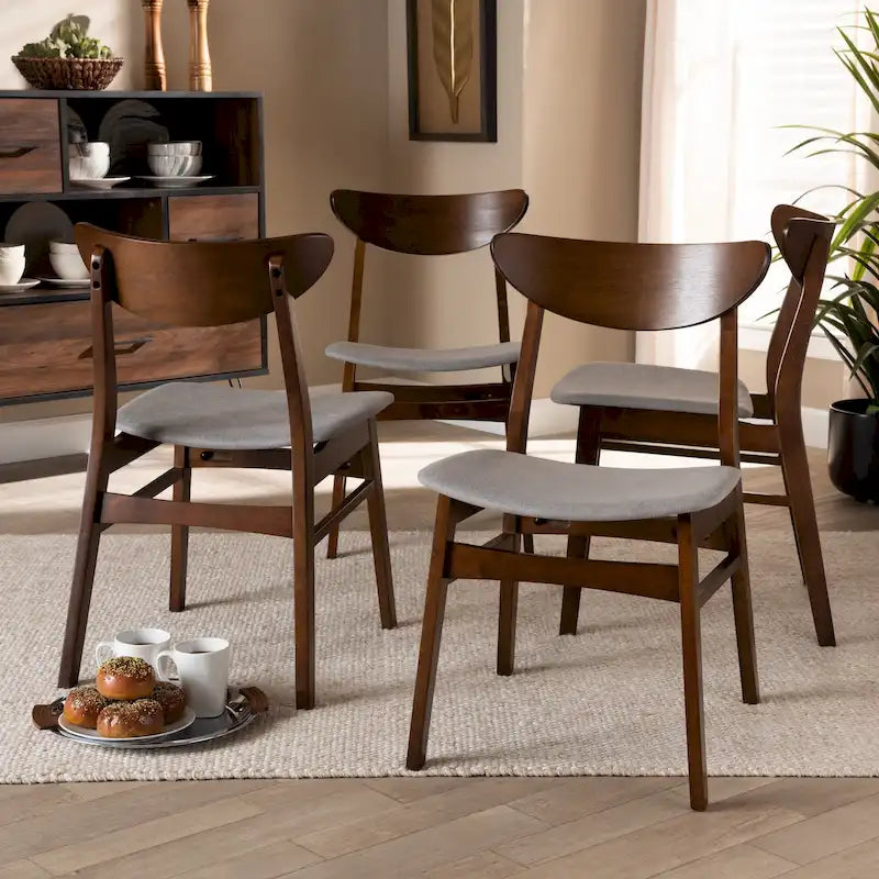 4-teiliges Esszimmerstuhl-Set im modernen Mid-Century-Stil