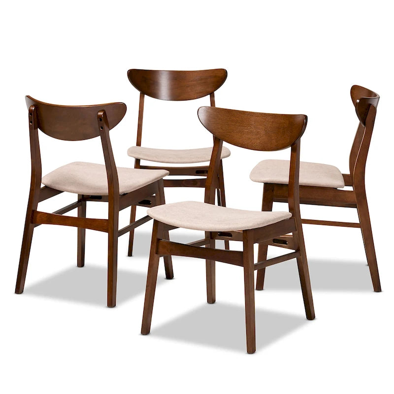 4-teiliges Esszimmerstuhl-Set im modernen Mid-Century-Stil