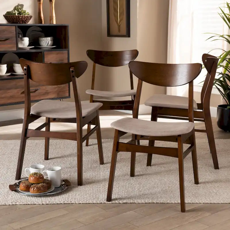 4-teiliges Esszimmerstuhl-Set im modernen Mid-Century-Stil