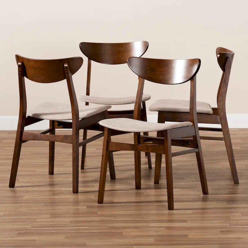 4-teiliges Esszimmerstuhl-Set im modernen Mid-Century-Stil