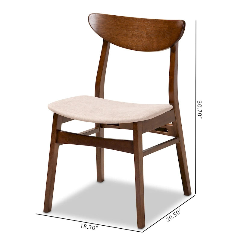 4-teiliges Esszimmerstuhl-Set im modernen Mid-Century-Stil