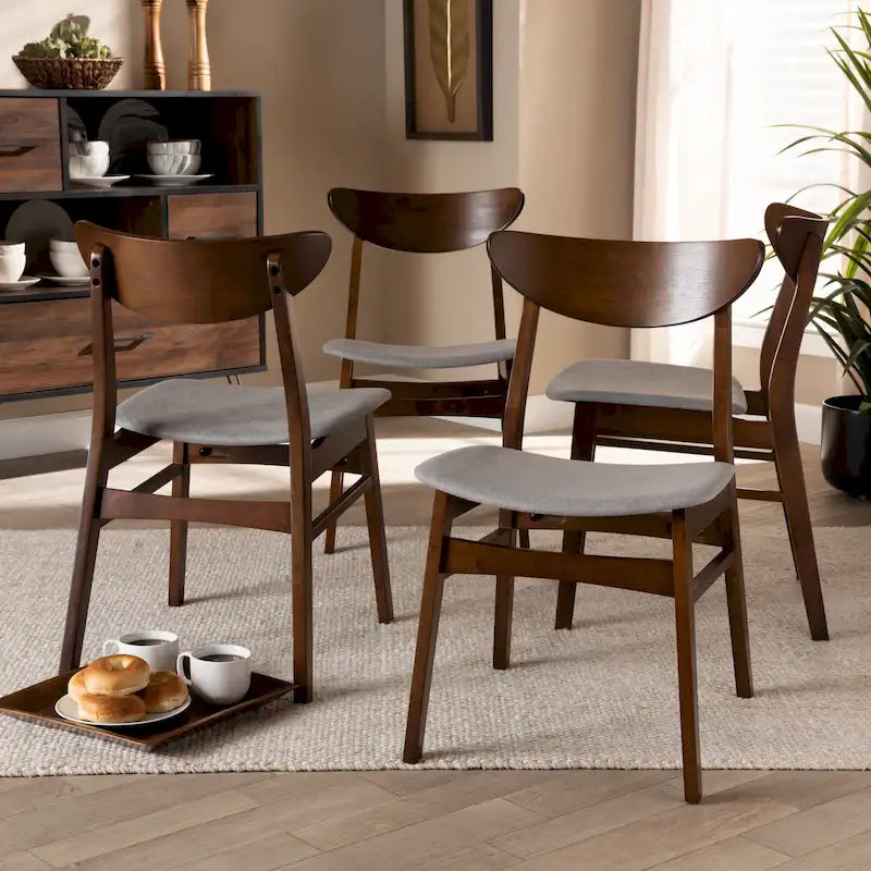 4-teiliges Esszimmerstuhl-Set im modernen Mid-Century-Stil