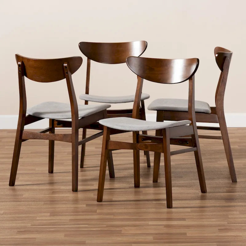4-teiliges Esszimmerstuhl-Set im modernen Mid-Century-Stil