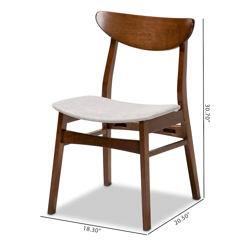 4-teiliges Esszimmerstuhl-Set im modernen Mid-Century-Stil
