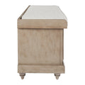 Coastal Style Lift-Top Storage Bench with Shutter Front and Cushion