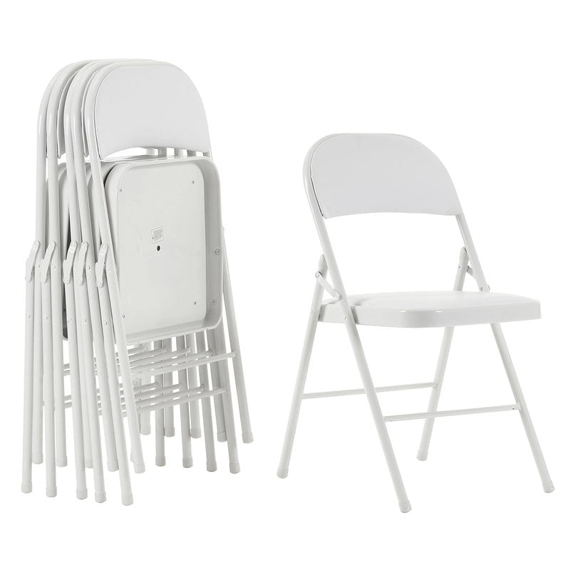 Set di sedie da pranzo pieghevoli in ferro e PVC per uso interno ed esterno
