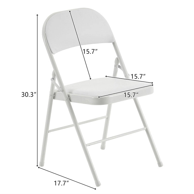 Juego de sillas de comedor plegables de hierro y PVC para uso en interiores y exteriores