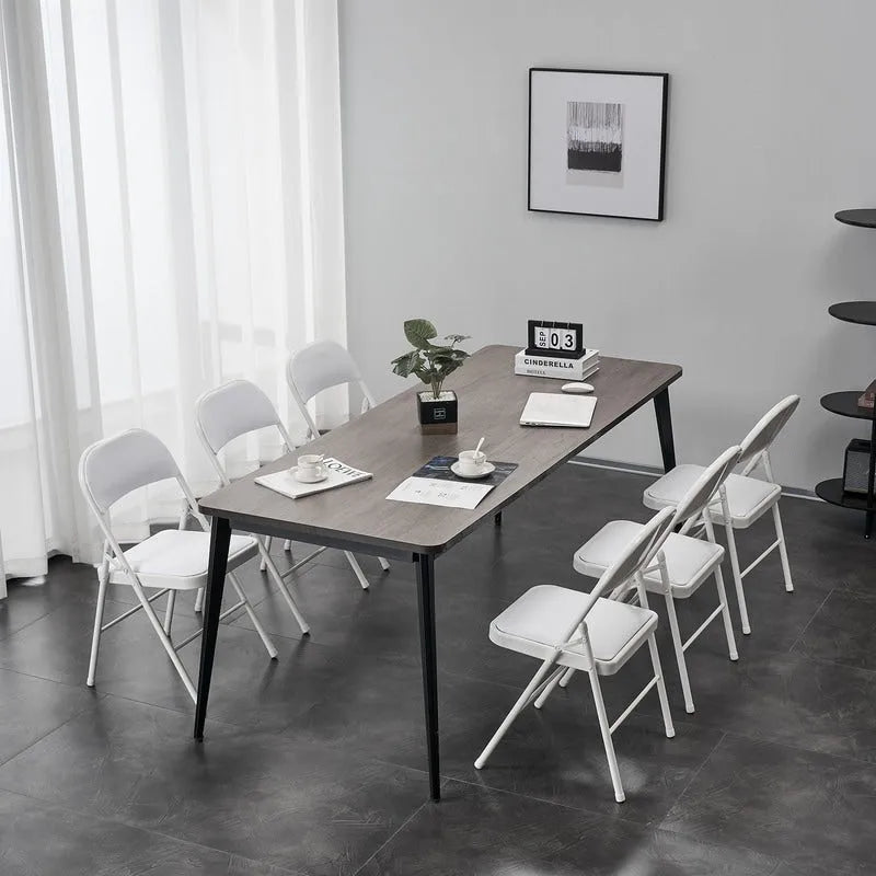 Juego de sillas de comedor plegables de hierro y PVC para uso en interiores y exteriores