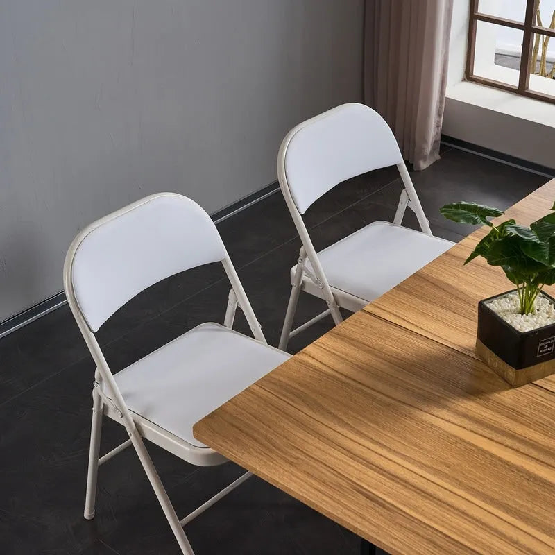 Set di sedie da pranzo pieghevoli in ferro e PVC per uso interno ed esterno
