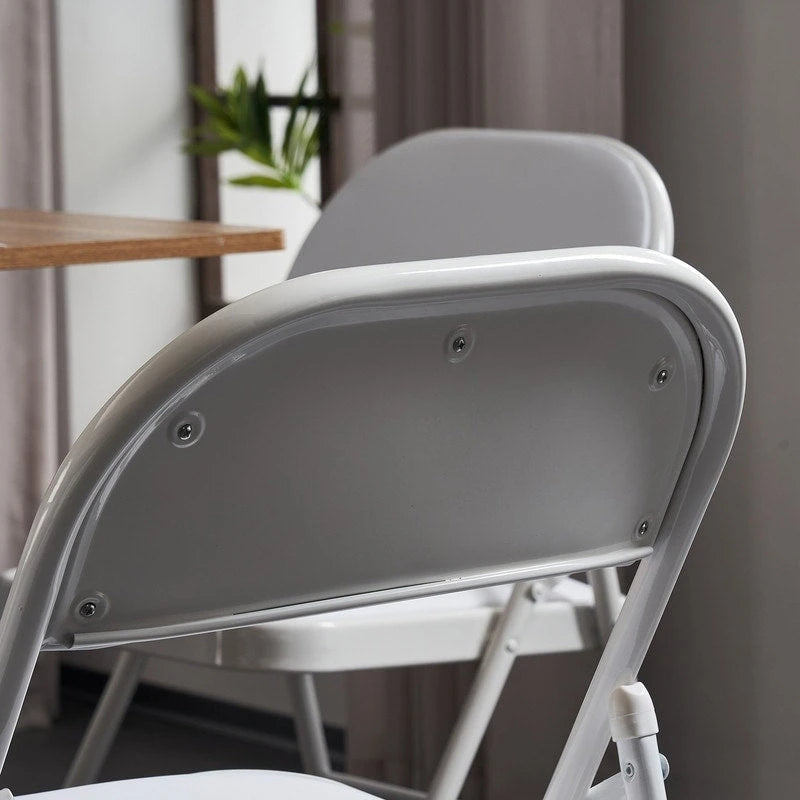 Set di sedie da pranzo pieghevoli in ferro e PVC per uso interno ed esterno